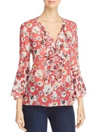 Kobi Halperin Agatha Floral Print Ruffle Bib Blouse  at Bloomingdales